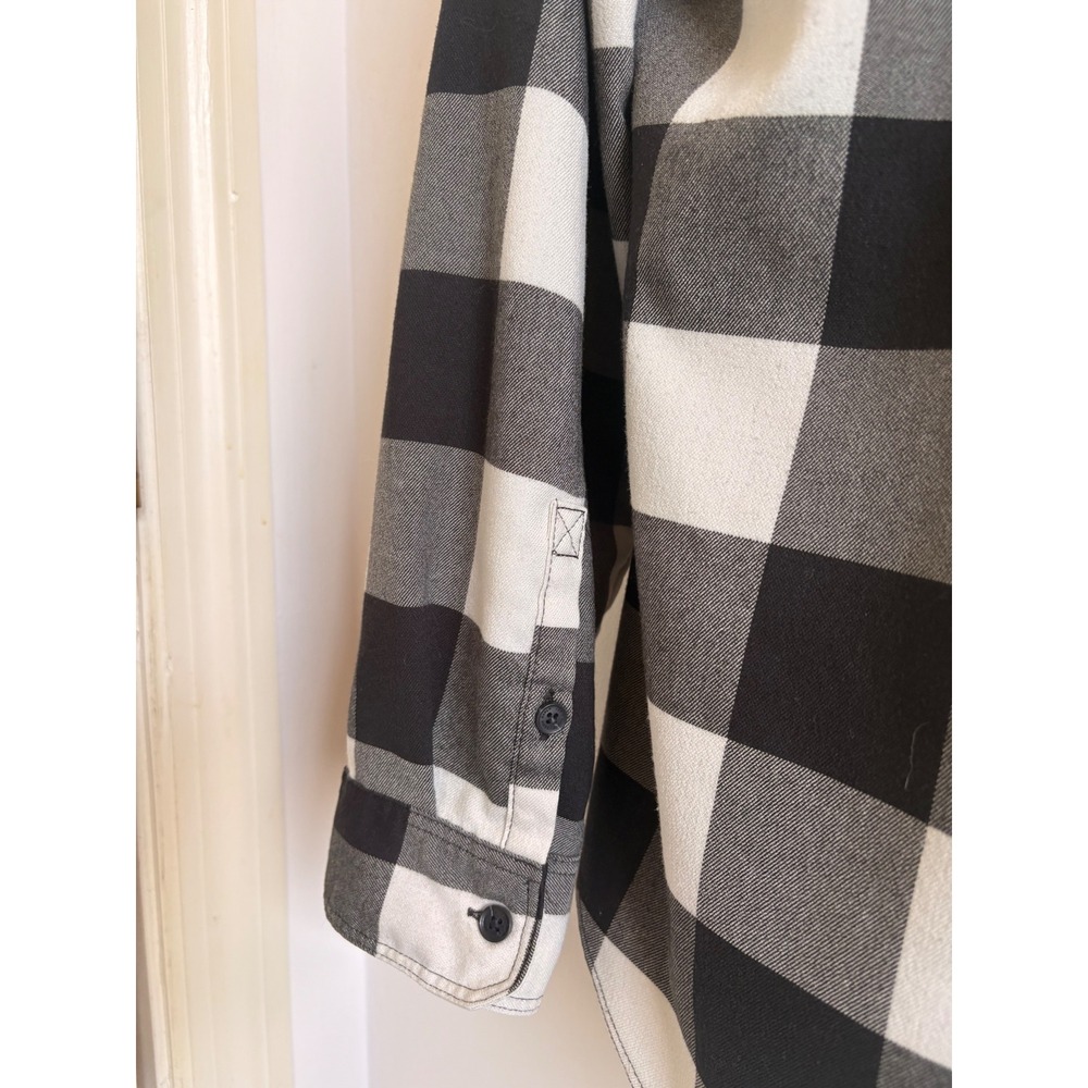 Eddie Bauer Womens Black White‎ Buffalo Plaid Button Down Shirt Large - Picture 6 of 6